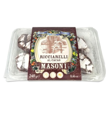 Masoni ricciarelli al cacao 240g, ciastka migdałowe , oryginalne włoskie, z kakao