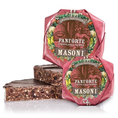 Masoni panforte cioccolato e ciliegi 250g, włoskie ciasto z bakaliami, czekoladą i czereśniami 250g