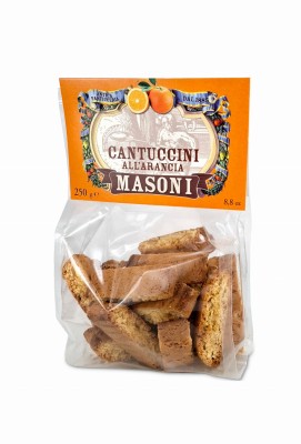 masoni cantuccini all arancia 250g, ciastka tradycyjne włoskie z pomarańczą