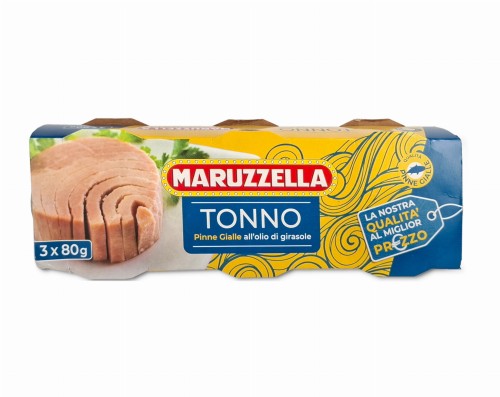 tonno pinne gialle olio girasole 3x80g, tuńczyk w oleju słonecznikowym