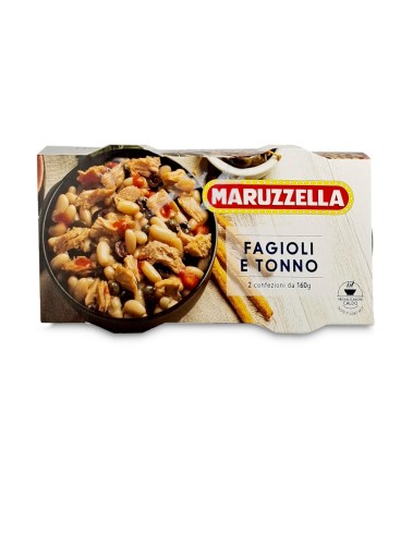 maruzzella fagioli e tonno 2x160g, sałatka z fasolą i tuńczykiem 320g
