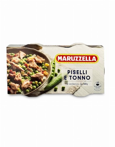 maruzzella piselli e tonno 2x160g, sałatka z groszkiem i tuńczykiem, puszka