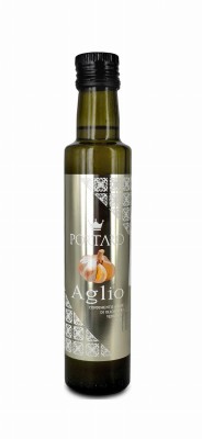 poratro aglio 250ml, oliwa czosnkowa w szklanej ciemnej butelce