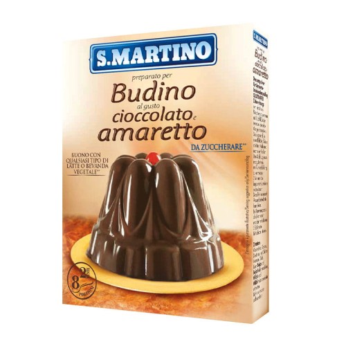 budino cioccolato amaretto 96g, budyń czekoladowy o smaku amaretto