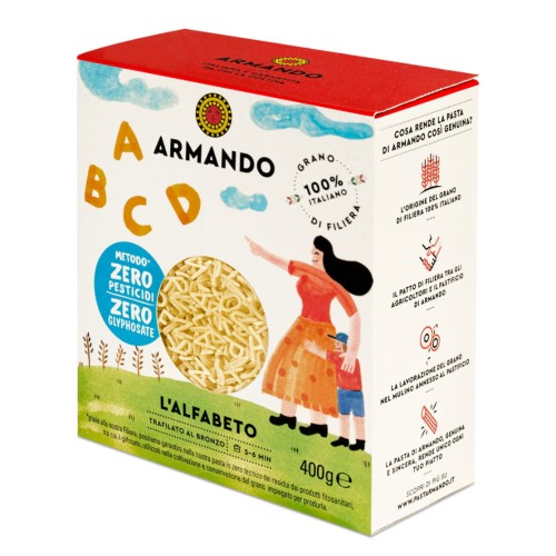 alfabeto zero pestycydów 400g, makaron drobny dla dzieci