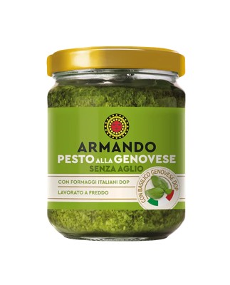 armando pesto alla genovese bez czosnku 180g, pesto bazyliowe w słoiku