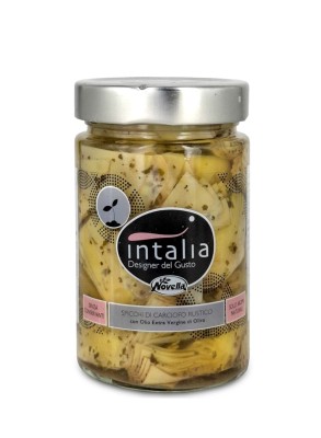 Novella karczochy w kawałkach, w słoiku, w oliwie z przyprawami i ziołami 285g