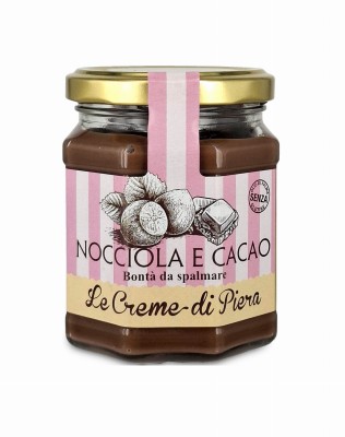 Creme di Piera nocciola e cacao 220g, krem orzechowo-kakaowy 220g, w słoiku