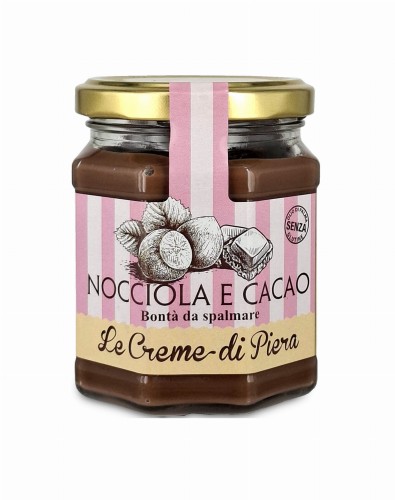 Creme di Piera nocciola e cacao 220g, krem orzechowo-kakaowy 220g, w słoiku
