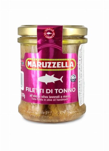 maruzzella filetti di tonno różowy 180g, filety z tuńczyka w oliwie z oliwek słoik