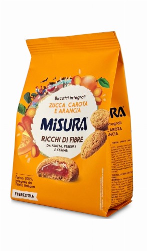 misura biscotti integrali zucca, carota, arancia 260g, ciastka pełnoziarniste z dynią, marchwią i pomarańczą