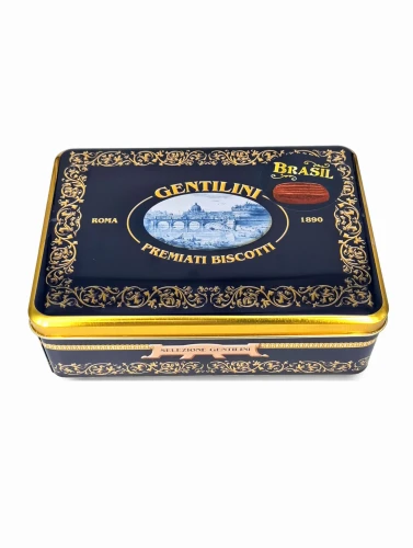 gentilini premiati brasil 250g, ciastka kruche kakaowe, puszka