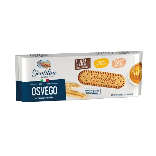 Gentilini Osvego malto e miele 250g, ciastka kruche z miodem i słodem