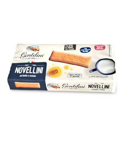 gentilini novellini 250g, ciasteczka kruche z mlekiem i miodem