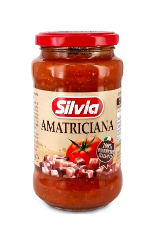 silvia amatriciana 400g, sos pomidorowy z boczkiem, słoik