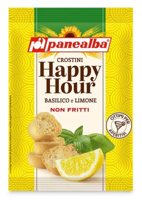 Happy hour basilico e limone 50g, grzanki z bazylią i cytryną