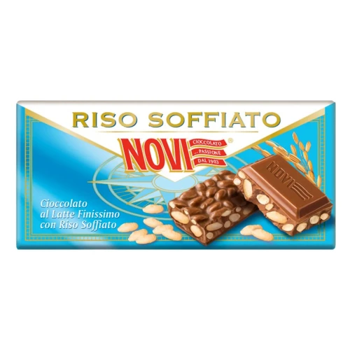 novella riso soffiato 80g, czekolada mleczna z dmuchanym ryżem