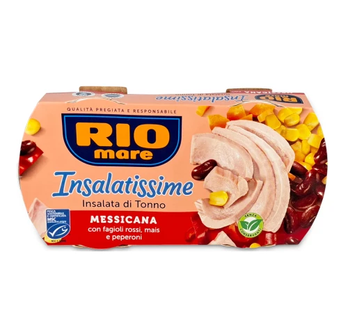 rio mare insalatissime messicana 160g, sałatka meksykańska z tuńczykiem i warzywami, dwie puszki