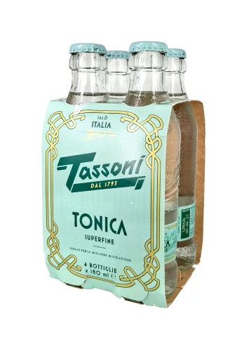tassoni tonica superfine 4x180ml, tonik w szklanej butelce