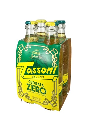 tassoni Cedrata Zero 4x180ml,  napój gazowany w szklanej butelce