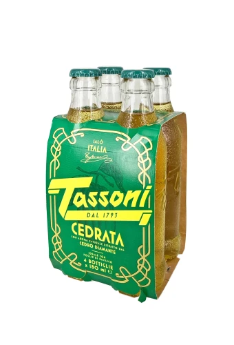 Tassoni Cedrata 4x180ml, napój gazowany w szkle
