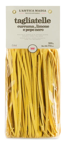 Antica madia Tagliatelle makaron z kurkumą, pieprzem i cytryną 500g