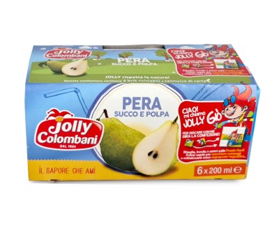 jolly colombani pera 6x200ml, nektar gruszkowy, kartonik z rurką