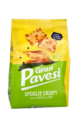 gran pavesi sfoglie crispy pepe lime 150g, krakersy z pieprzem i limonką