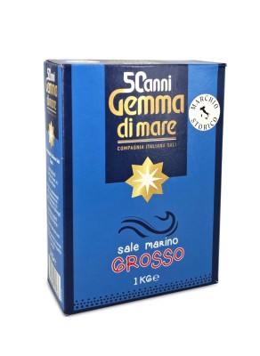 gemma di mare sale marino grosso 1kg, sól morska gruba w pudełku