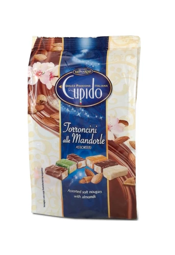 cupido torroncini alle mandorle 90g, cukierki nugatowe w polewach
