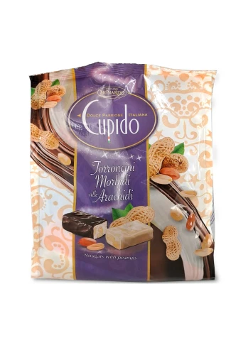 cupido torroncini morbidi alle arachidi 225g, cukierki nugatowe w polewie