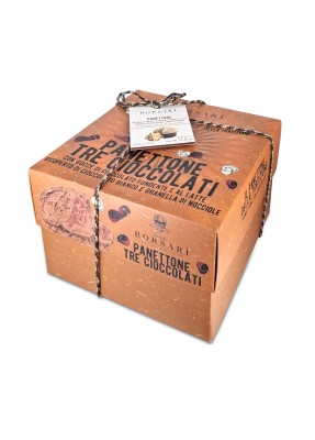 panettone tre cioccolati 750g, babka włoska z czekoladą Borsari