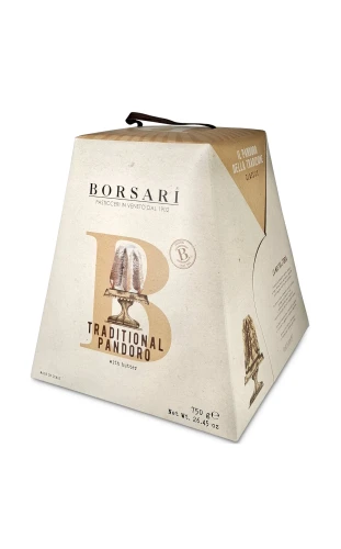 Borsari Pandoro Classico 750g pudełko, babka włoska z cukrem pudrem