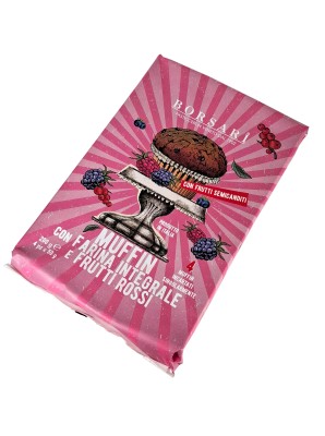 borsari muffin frutti rossi 200g, babeczki pełnoziarniste z czerwonymi owocami