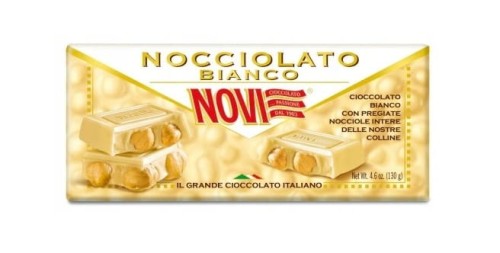 Novi Nocciolato Bianco Czekolada Biała z orzechami laskowymi 130g