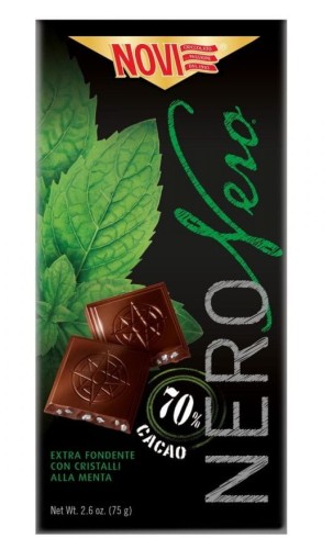 Novi Nero Nero Extra Fondente con cristalli alla menta Czekolada Gorzka 70% z miętą 75g