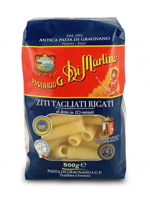 Pastificio di Martino Ziti Tagliati Rigati makaron bezjajeczny w 100% z włoskiej pszenicy 500g