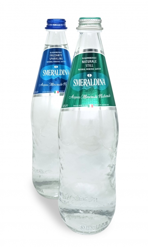 Smeraldina Woda mineralna gazowana 750ml Szklana butelka Włoska