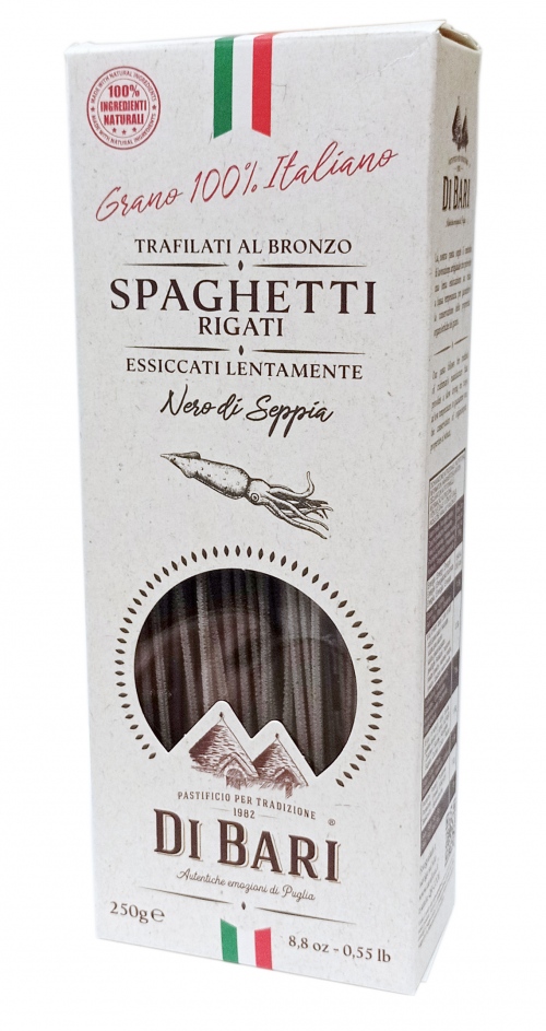 Di Bari Spaghetti Rigati Nero di Sepia Makaron czarny 250g Włoski