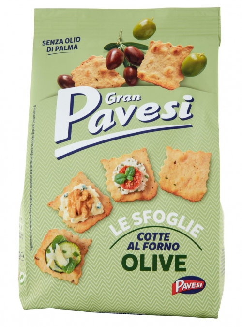 Gran Pavesi Le Sfoglie olive Krakersy oliwkowe 150g
