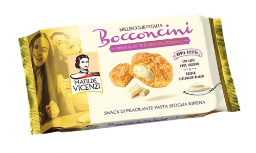 Matilde Vicenzi Millefoglie d'Italia Bocconcini ciastka z kremem z białej czekolady 100g