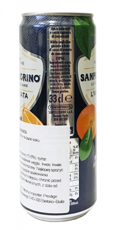 SanPellegrino Aranciata Napój gazowany pomarańczowy 330ml