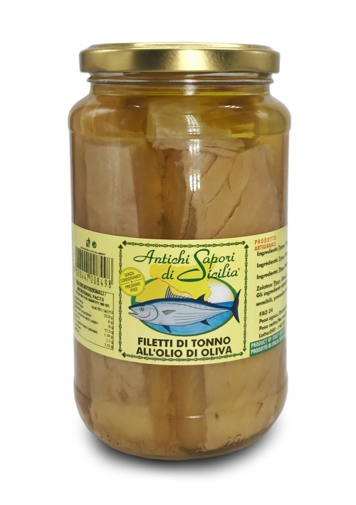 Antichi Sapori di Sicilia Filetti di tonno all'olio di oliva Filety w oliwie z oliwek 550g