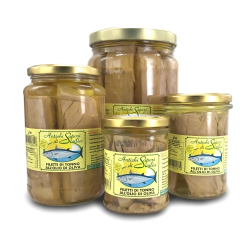 Antichi Sapori di Sicilia Filetti di tonno all'olio di oliva Filety w oliwie z oliwek 550g